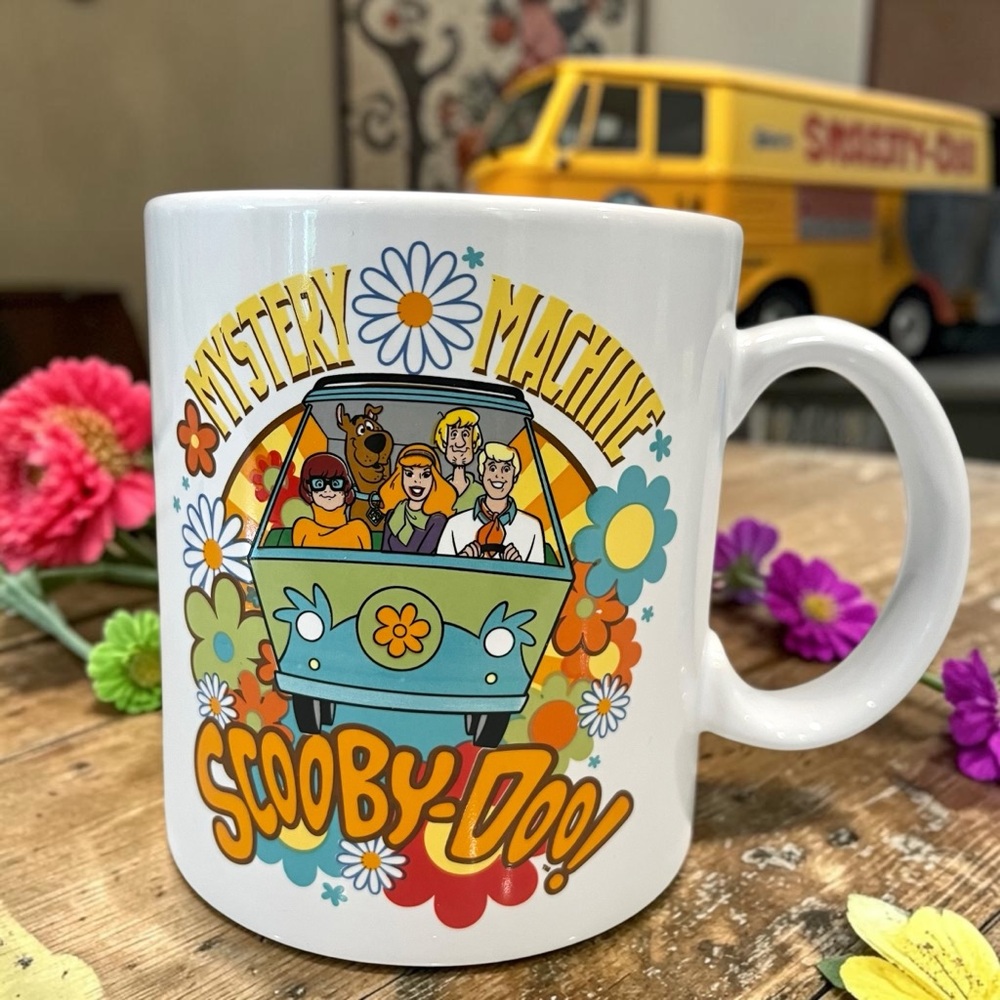 Scooby Doo Mystery Machine 20 Oz Ceramic Mug Retro Flower Power Hanna Barbera